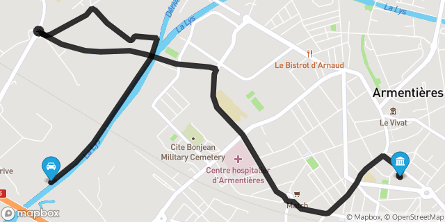 Itinéraire vers Armentières