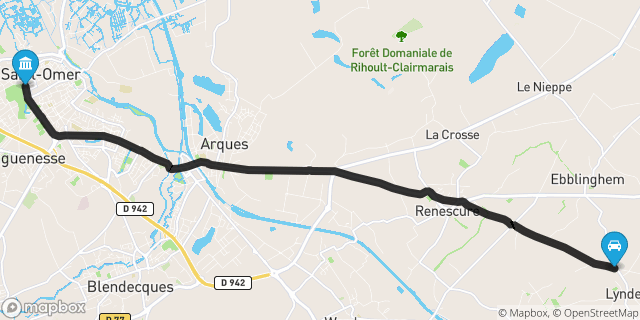 Itinéraire vers Saint-Omer