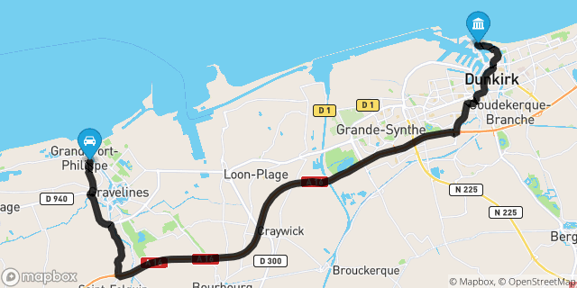 Itinéraire vers Dunkerque