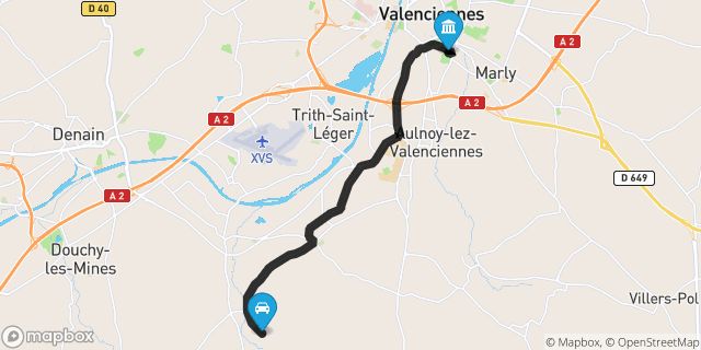Itinéraire vers Valenciennes