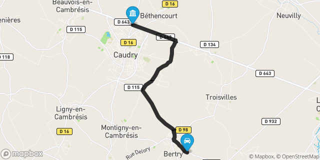 Itinéraire vers Caudry
