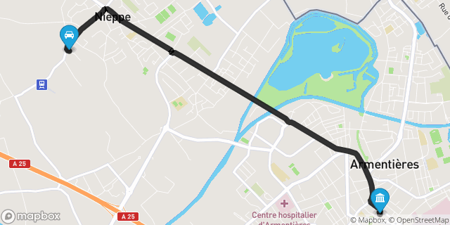 Itinéraire vers Armentières