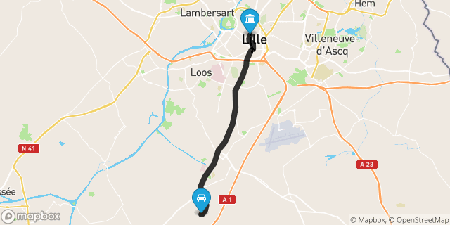 Itinéraire vers Lille