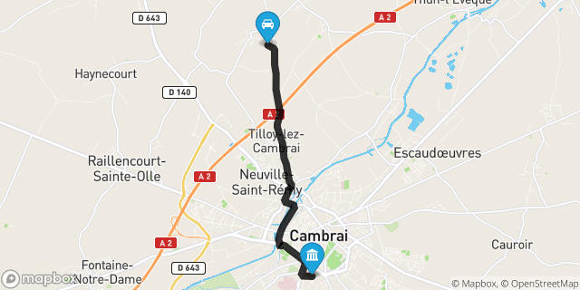 Itinéraire vers Cambrai