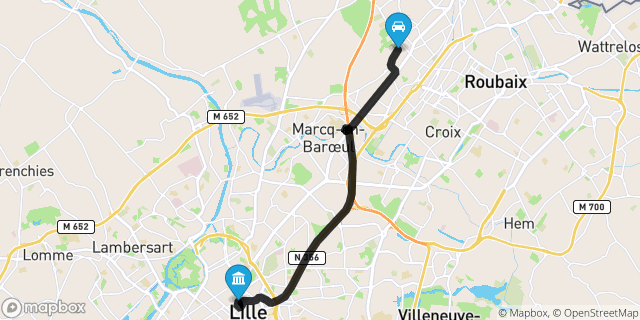 Itinéraire vers Lille