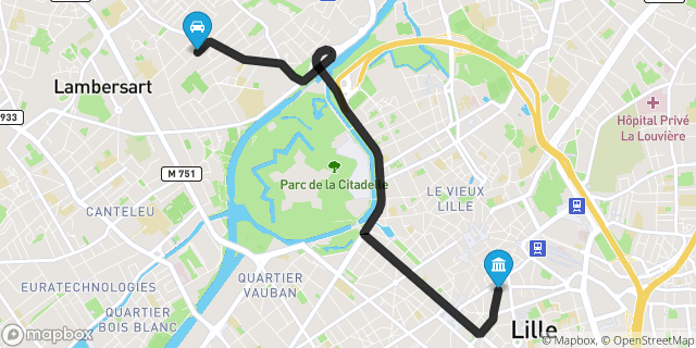 Itinéraire vers Lille
