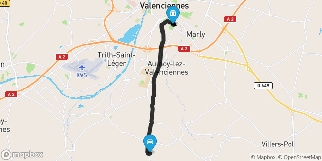 Itinéraire vers Valenciennes