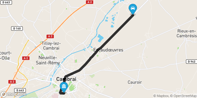 Itinéraire vers Cambrai
