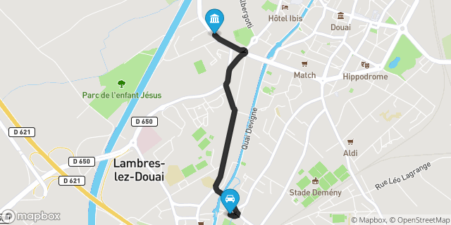 Itinéraire vers Douai