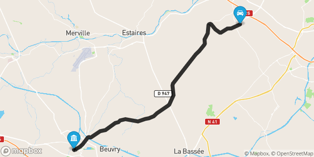 Itinéraire vers Béthune