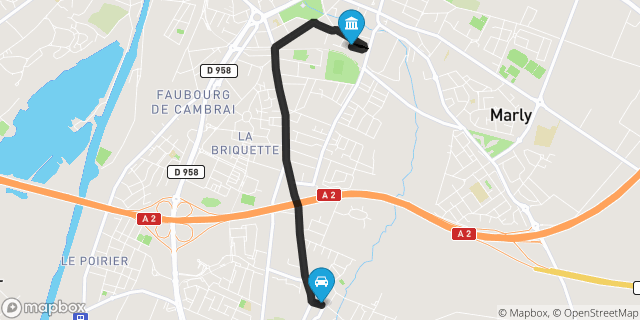 Itinéraire vers Valenciennes