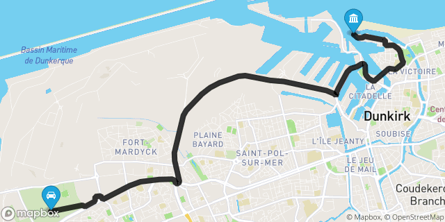 Itinéraire vers Dunkerque