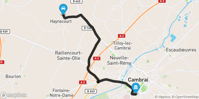 Itinéraire vers Cambrai