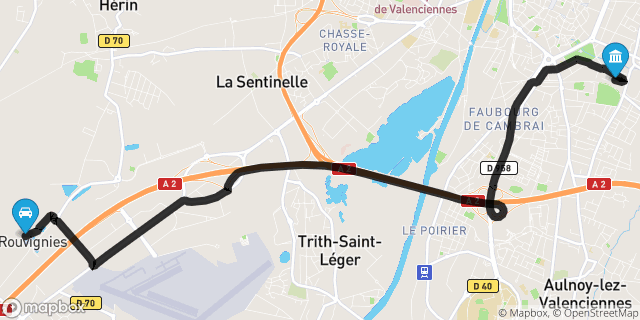 Itinéraire vers Valenciennes