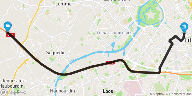 Itinéraire vers Lille