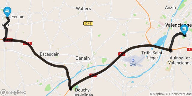 Itinéraire vers Valenciennes