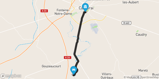 Itinéraire vers Cambrai
