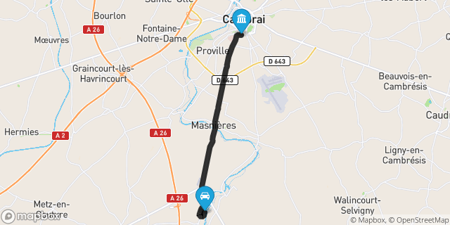 Itinéraire vers Cambrai