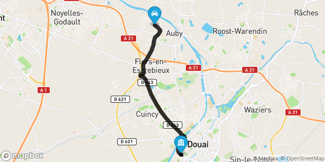Itinéraire vers Douai