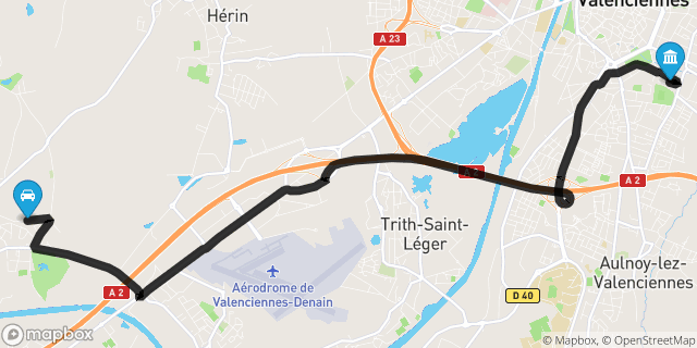 Itinéraire vers Valenciennes