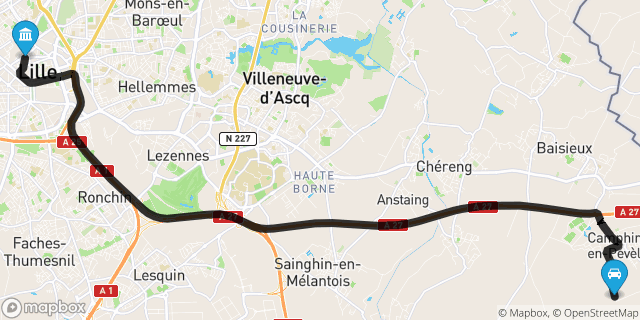 Itinéraire vers Lille
