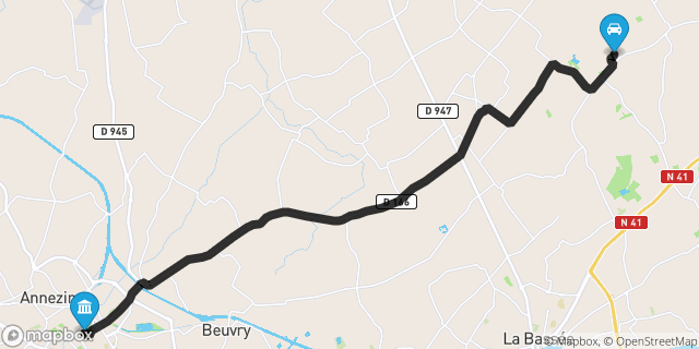 Itinéraire vers Béthune