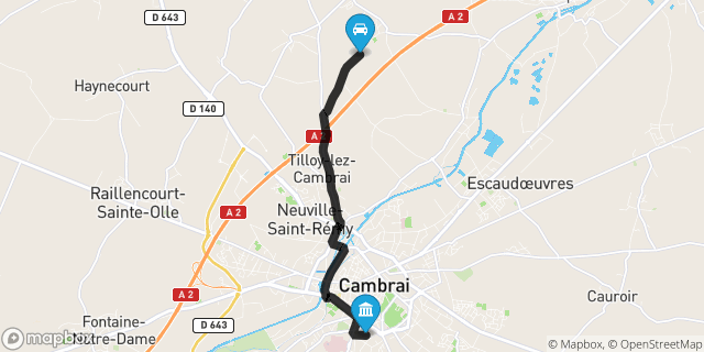 Itinéraire vers Cambrai