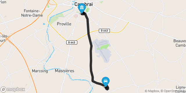 Itinéraire vers Cambrai