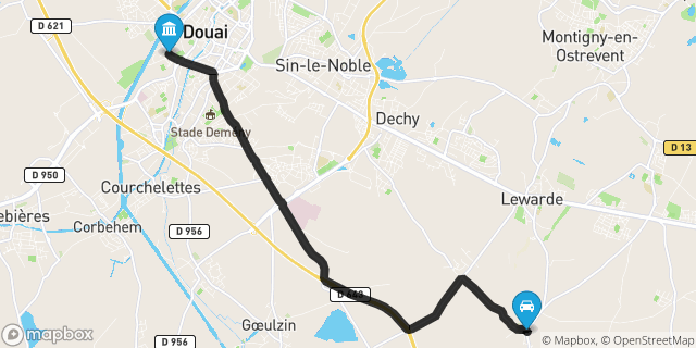 Itinéraire vers Douai