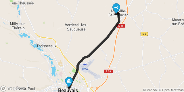 Itinéraire vers Beauvais