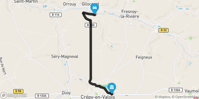 Itinéraire vers Crépy-en-Valois