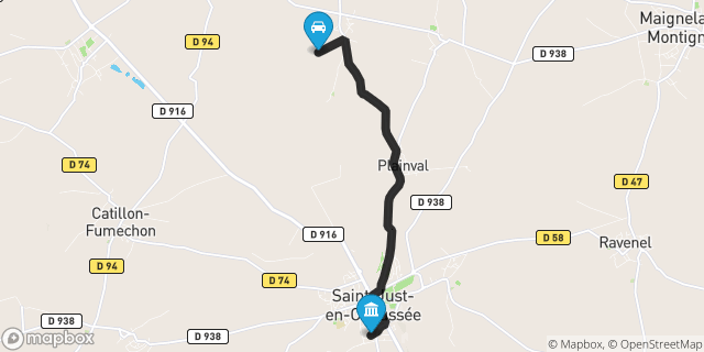Itinéraire vers Saint-Just-en-Chaussée