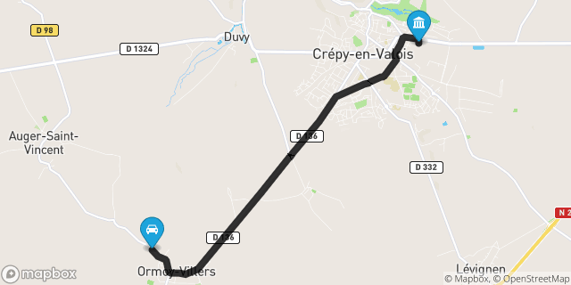 Itinéraire vers Crépy-en-Valois