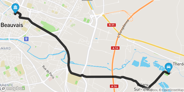 Itinéraire vers Beauvais