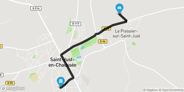 Itinéraire vers Saint-Just-en-Chaussée