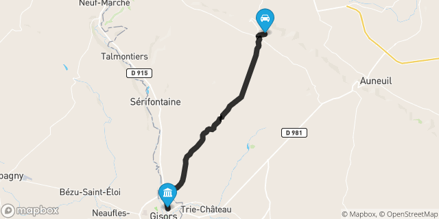 Itinéraire vers Gisors