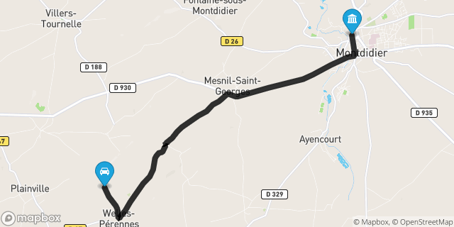 Itinéraire vers Montdidier