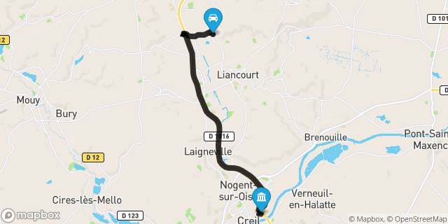 Itinéraire vers Creil