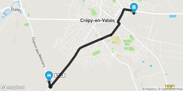 Itinéraire vers Crépy-en-Valois