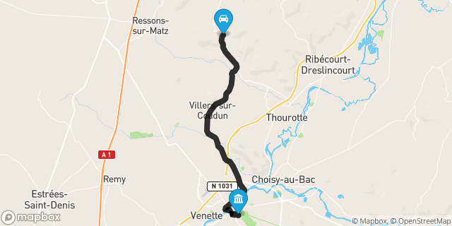 Itinéraire vers Compiègne