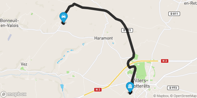 Itinéraire vers Villers-Cotterêts