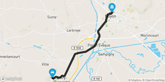 Itinéraire vers Noyon