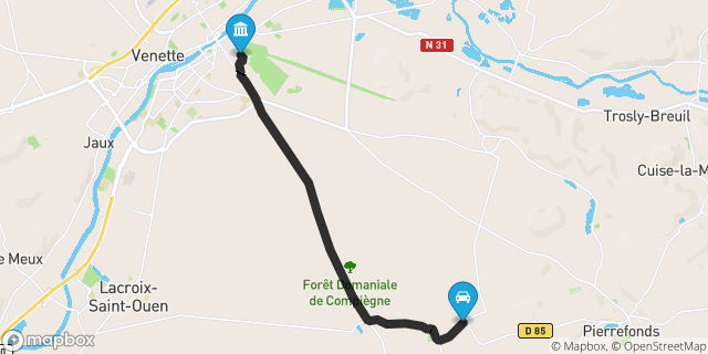 Itinéraire vers Compiègne