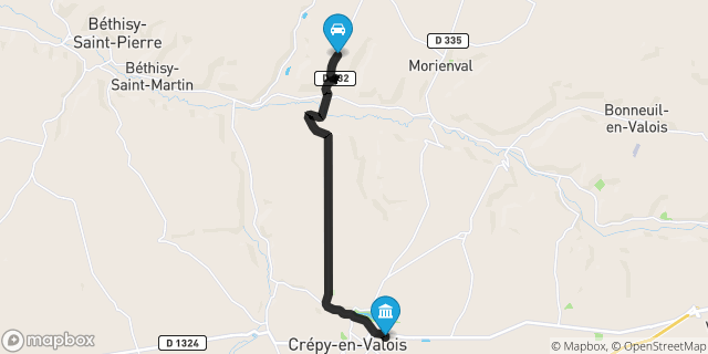 Itinéraire vers Crépy-en-Valois