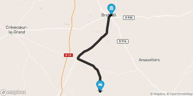 Itinéraire vers Breteuil