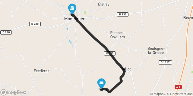 Itinéraire vers Montdidier