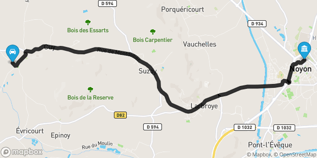 Itinéraire vers Noyon