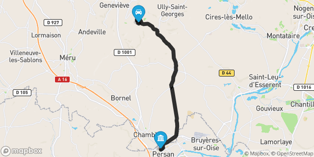 Itinéraire vers Persan