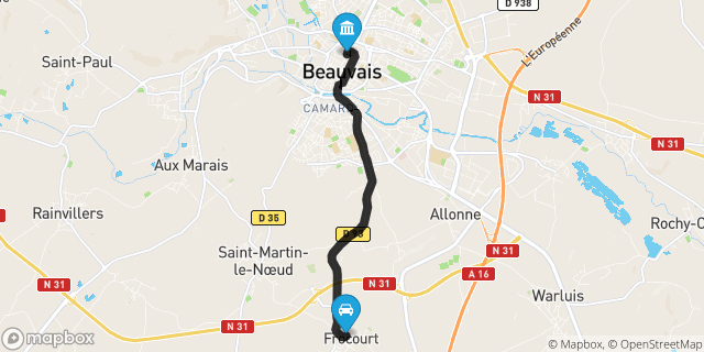 Itinéraire vers Beauvais