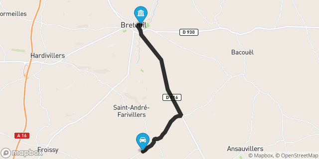 Itinéraire vers Breteuil
